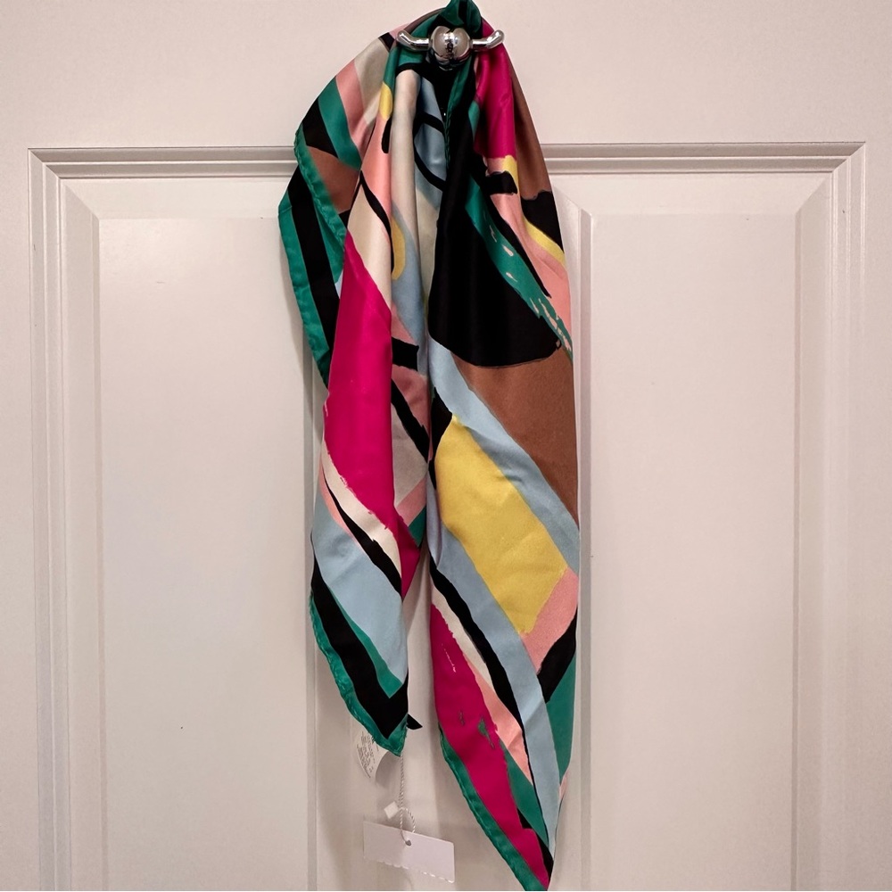NWOT Max Mara Weekend Label-cut Printed Silk Twin Scarf Spring/Summer - Picture 5 of 12